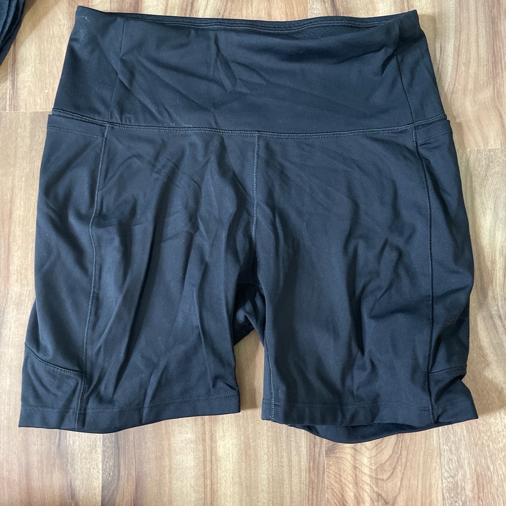 Black High-Rise Bike Shorts with Compression Fit